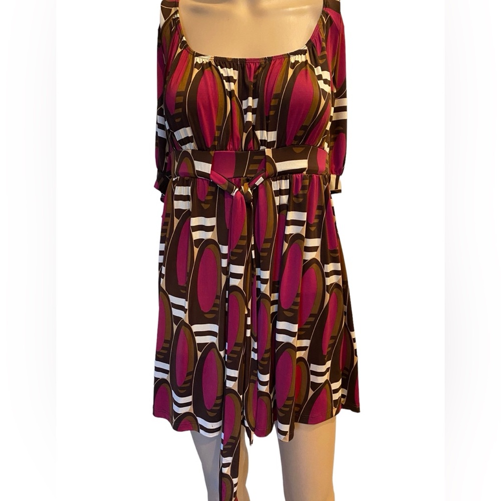 3/$29 Lucy Love Women’s 1970s Abstract Mini Dress Size Small